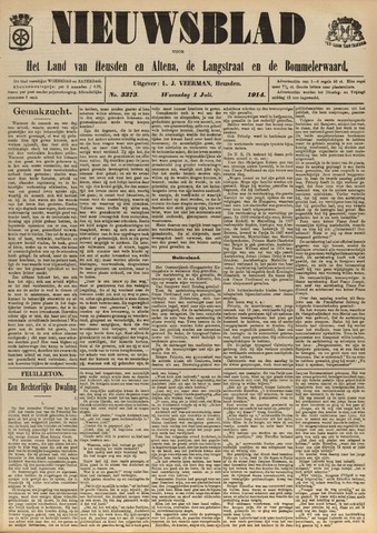 Nieuwsblad het land van Heusden en Altena de Langstraat en de Bommelerwaard 1914-07-01