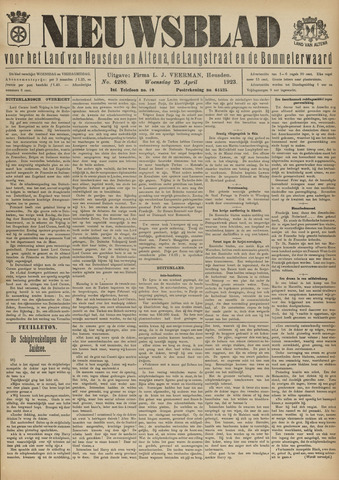 Nieuwsblad het land van Heusden en Altena de Langstraat en de Bommelerwaard 1923-04-25