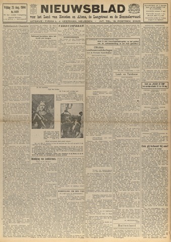 Nieuwsblad het land van Heusden en Altena de Langstraat en de Bommelerwaard 1944-08-25