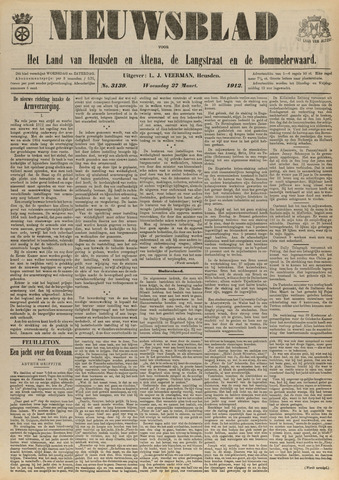 Nieuwsblad het land van Heusden en Altena de Langstraat en de Bommelerwaard 1912-03-27
