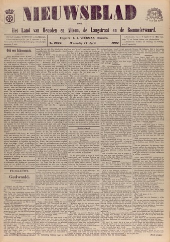 Nieuwsblad het land van Heusden en Altena de Langstraat en de Bommelerwaard 1907-04-17