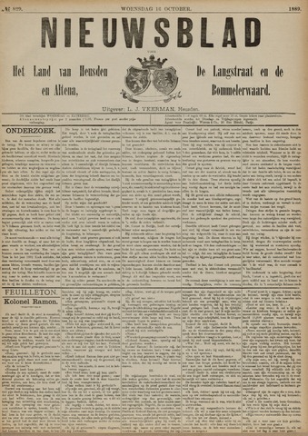 Nieuwsblad het land van Heusden en Altena de Langstraat en de Bommelerwaard 1889-10-16