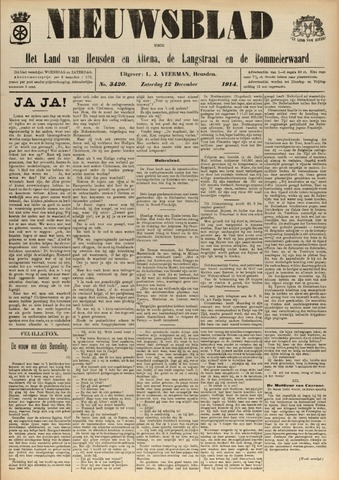 Nieuwsblad het land van Heusden en Altena de Langstraat en de Bommelerwaard 1914-12-12