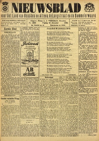 Nieuwsblad het land van Heusden en Altena de Langstraat en de Bommelerwaard 1926-12-31