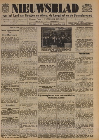 Nieuwsblad het land van Heusden en Altena de Langstraat en de Bommelerwaard 1950-11-28