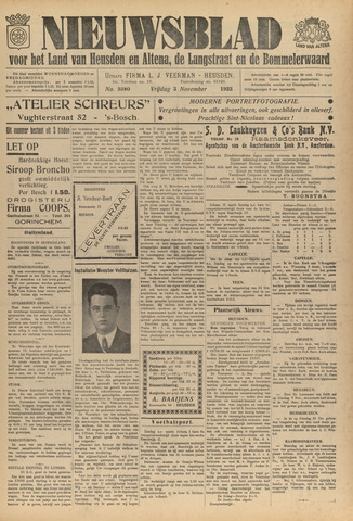 Nieuwsblad het land van Heusden en Altena de Langstraat en de Bommelerwaard 1933-11-03
