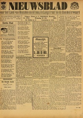 Nieuwsblad het land van Heusden en Altena de Langstraat en de Bommelerwaard 1927-05-25