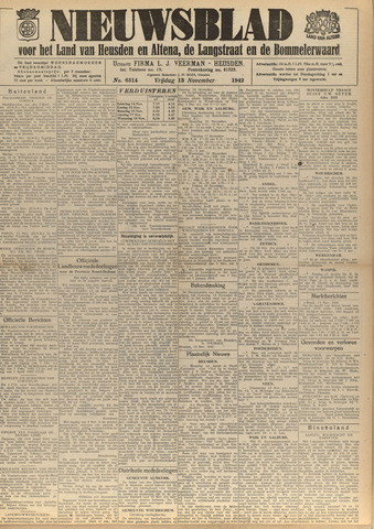 Nieuwsblad het land van Heusden en Altena de Langstraat en de Bommelerwaard 1942-11-13