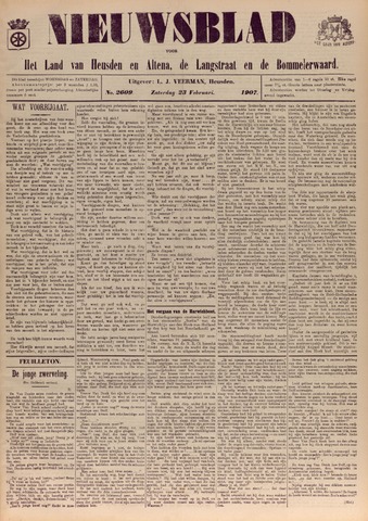Nieuwsblad het land van Heusden en Altena de Langstraat en de Bommelerwaard 1907-02-23