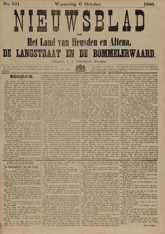 Nieuwsblad het land van Heusden en Altena de Langstraat en de Bommelerwaard 1886-10-06