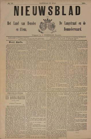 Nieuwsblad het land van Heusden en Altena de Langstraat en de Bommelerwaard 1888-07-21