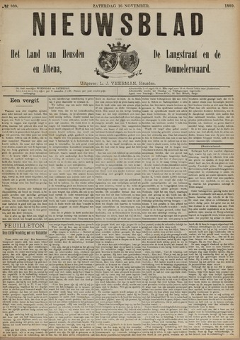 Nieuwsblad het land van Heusden en Altena de Langstraat en de Bommelerwaard 1889-11-16