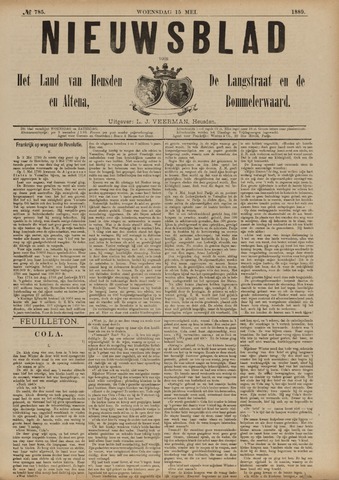 Nieuwsblad het land van Heusden en Altena de Langstraat en de Bommelerwaard 1889-05-15