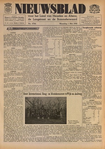 Nieuwsblad het land van Heusden en Altena de Langstraat en de Bommelerwaard 1950-05-01