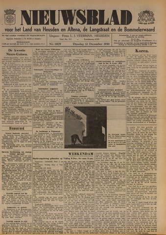 Nieuwsblad het land van Heusden en Altena de Langstraat en de Bommelerwaard 1950-12-12
