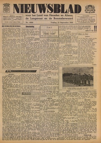 Nieuwsblad het land van Heusden en Altena de Langstraat en de Bommelerwaard 1950-09-22