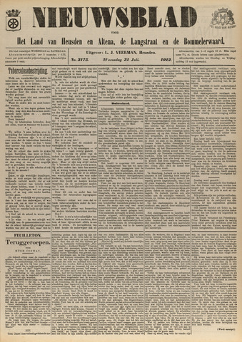 Nieuwsblad het land van Heusden en Altena de Langstraat en de Bommelerwaard 1912-07-31
