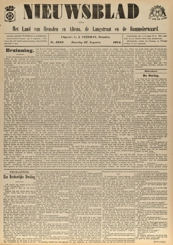 Nieuwsblad het land van Heusden en Altena de Langstraat en de Bommelerwaard 1914-08-22
