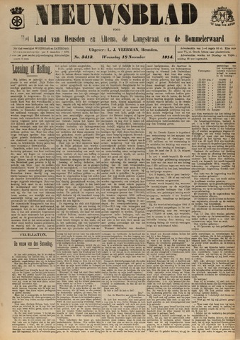 Nieuwsblad het land van Heusden en Altena de Langstraat en de Bommelerwaard 1914-11-18
