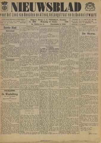 Nieuwsblad het land van Heusden en Altena de Langstraat en de Bommelerwaard 1926-10-13