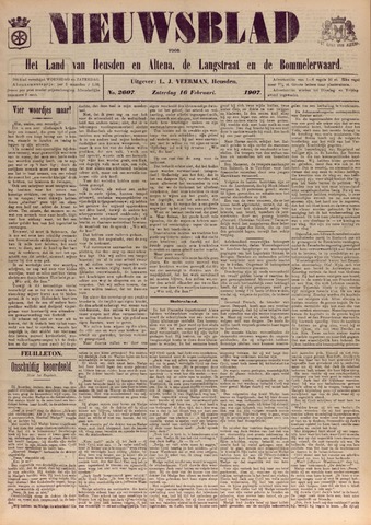 Nieuwsblad het land van Heusden en Altena de Langstraat en de Bommelerwaard 1907-02-16
