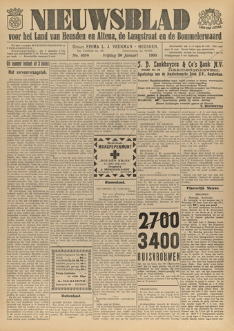 Nieuwsblad het land van Heusden en Altena de Langstraat en de Bommelerwaard 1933-01-20