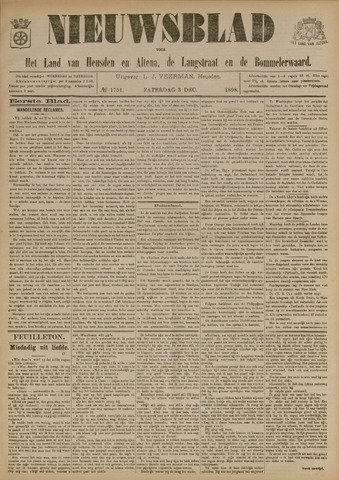 Nieuwsblad het land van Heusden en Altena de Langstraat en de Bommelerwaard 1898-12-03