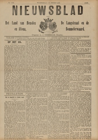 Nieuwsblad het land van Heusden en Altena de Langstraat en de Bommelerwaard 1889-02-13