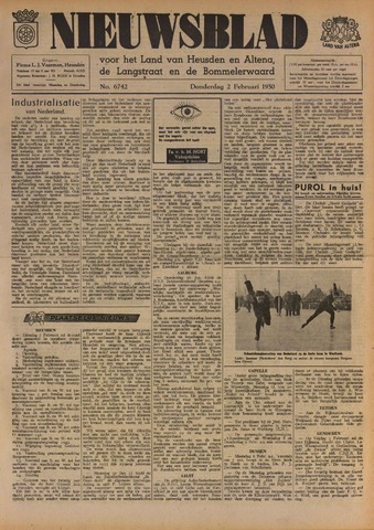 Nieuwsblad het land van Heusden en Altena de Langstraat en de Bommelerwaard 1950-02-02