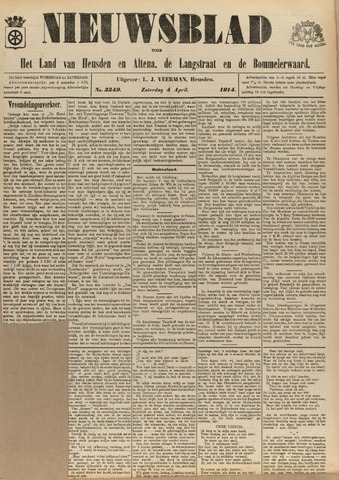 Nieuwsblad het land van Heusden en Altena de Langstraat en de Bommelerwaard 1914-04-04