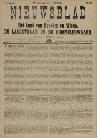 Nieuwsblad het land van Heusden en Altena de Langstraat en de Bommelerwaard 1886-10-20