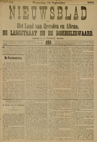 Nieuwsblad het land van Heusden en Altena de Langstraat en de Bommelerwaard 1884-09-24