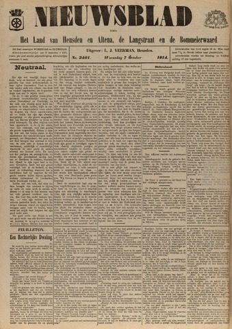 Nieuwsblad het land van Heusden en Altena de Langstraat en de Bommelerwaard 1914-10-07