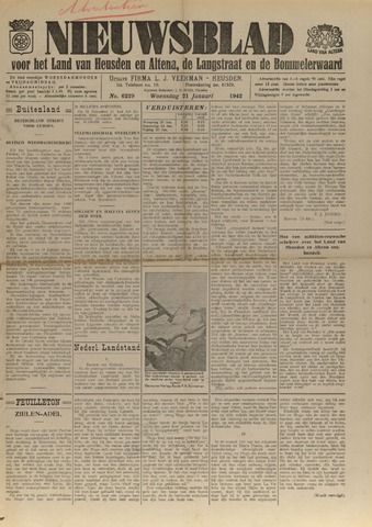 Nieuwsblad het land van Heusden en Altena de Langstraat en de Bommelerwaard 1942-01-21