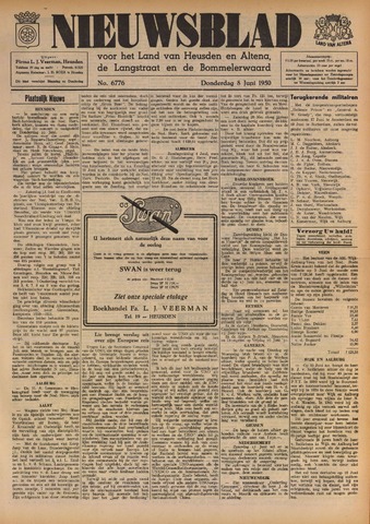 Nieuwsblad het land van Heusden en Altena de Langstraat en de Bommelerwaard 1950-06-08