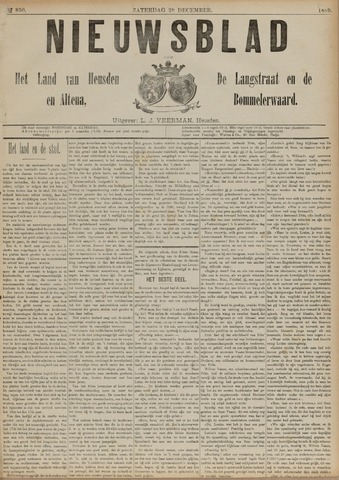 Nieuwsblad het land van Heusden en Altena de Langstraat en de Bommelerwaard 1889-12-28