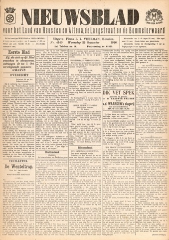 Nieuwsblad het land van Heusden en Altena de Langstraat en de Bommelerwaard 1926-09-22