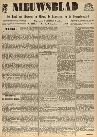 Nieuwsblad het land van Heusden en Altena de Langstraat en de Bommelerwaard 1914-08-01