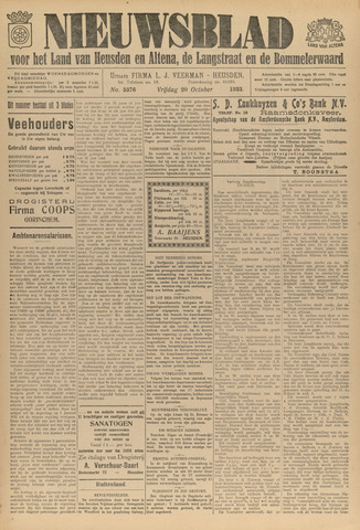 Nieuwsblad het land van Heusden en Altena de Langstraat en de Bommelerwaard 1933-10-20