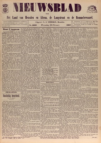 Nieuwsblad het land van Heusden en Altena de Langstraat en de Bommelerwaard 1907-02-13