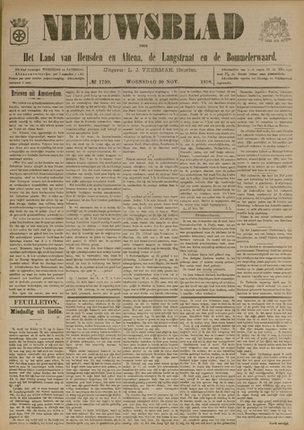Nieuwsblad het land van Heusden en Altena de Langstraat en de Bommelerwaard 1898-11-30