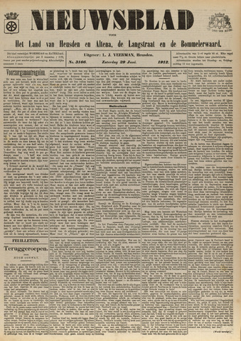 Nieuwsblad het land van Heusden en Altena de Langstraat en de Bommelerwaard 1912-06-29