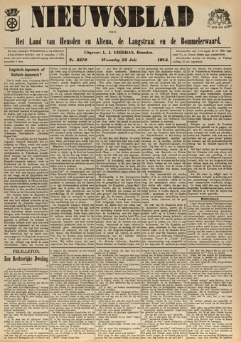 Nieuwsblad het land van Heusden en Altena de Langstraat en de Bommelerwaard 1914-07-22