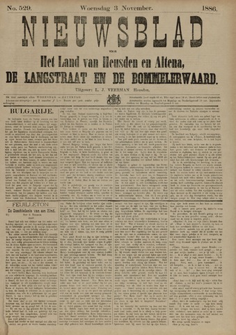 Nieuwsblad het land van Heusden en Altena de Langstraat en de Bommelerwaard 1886-11-03