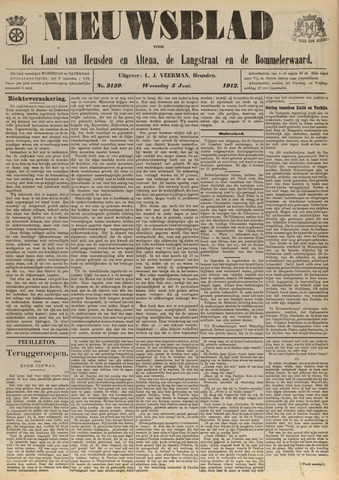 Nieuwsblad het land van Heusden en Altena de Langstraat en de Bommelerwaard 1912-06-05