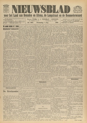 Nieuwsblad het land van Heusden en Altena de Langstraat en de Bommelerwaard 1935-08-07