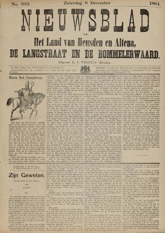 Nieuwsblad het land van Heusden en Altena de Langstraat en de Bommelerwaard 1884-12-06