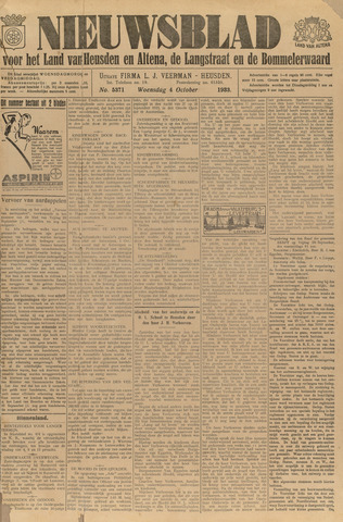 Nieuwsblad het land van Heusden en Altena de Langstraat en de Bommelerwaard 1933-10-04