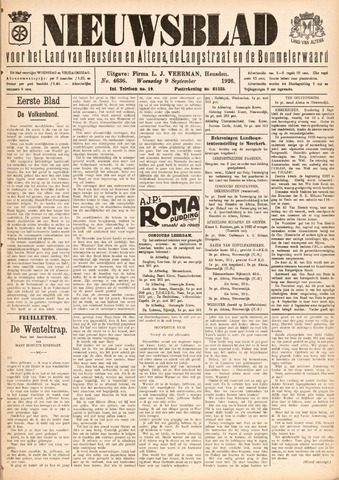 Nieuwsblad het land van Heusden en Altena de Langstraat en de Bommelerwaard 1926-09-09