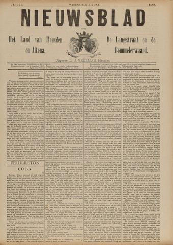 Nieuwsblad het land van Heusden en Altena de Langstraat en de Bommelerwaard 1889-06-05